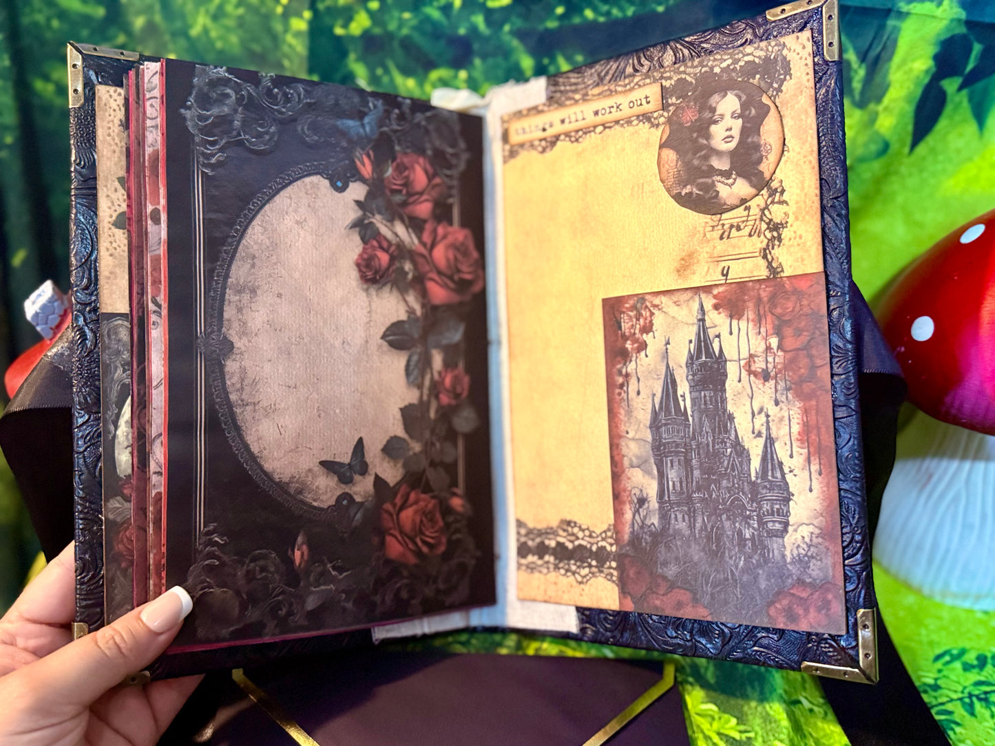 Damn Tales Junk Journal – Vampire Gothic Journal, Handmade Dark Aesthetic Notebook, Vintage Horror Ephemera, Witchy Scrapbook, Spooky Gift