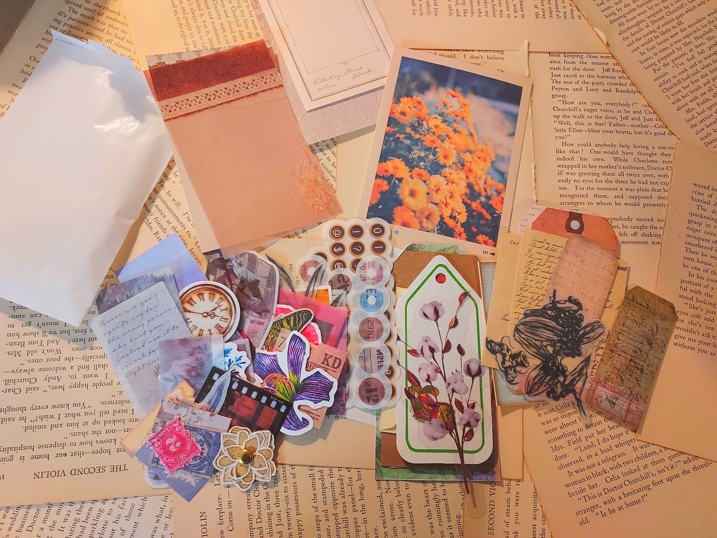 Ephemera Paper & Sticker Bundle | Junk Journal Supplies | 100-200 Random Quality Items for Journaling | Scrapbooking and Bullet Journaling