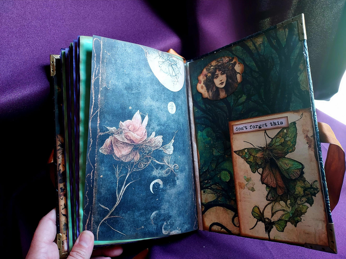 Dark Forest Fairy Junk Journal – Handmade Fantasy Journal, Vintage Woodland Ephemera Notebook, Whimsical Scrapbook, Cottage core Gift