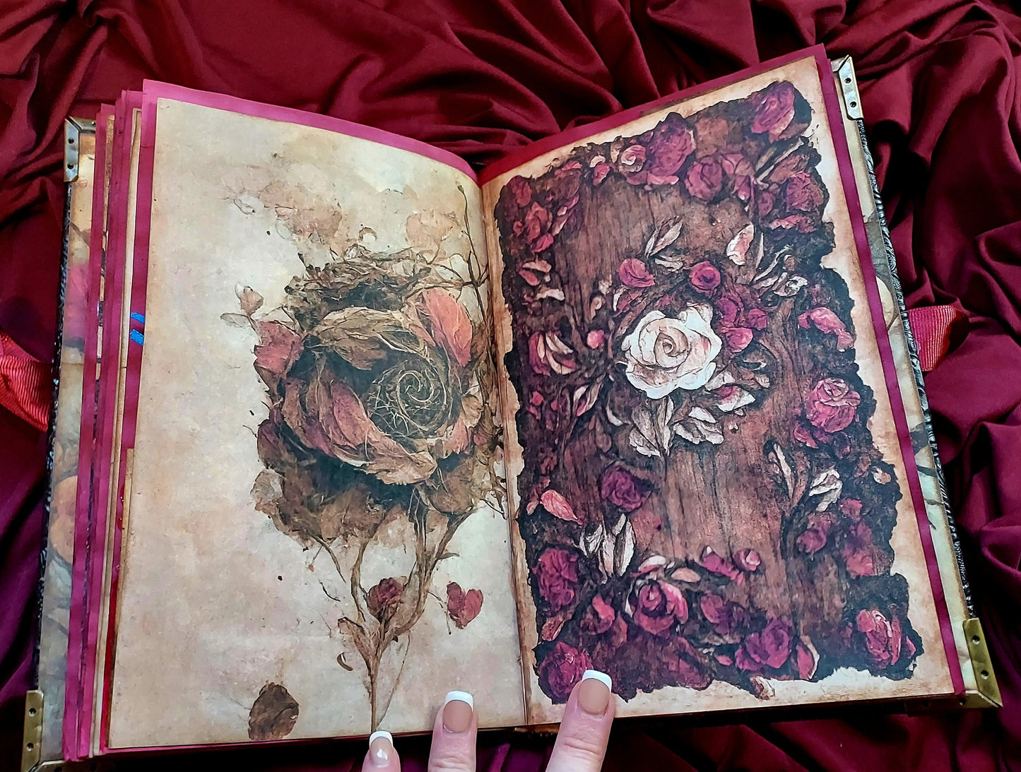 Red Rose Shabby Chic Junk Journal