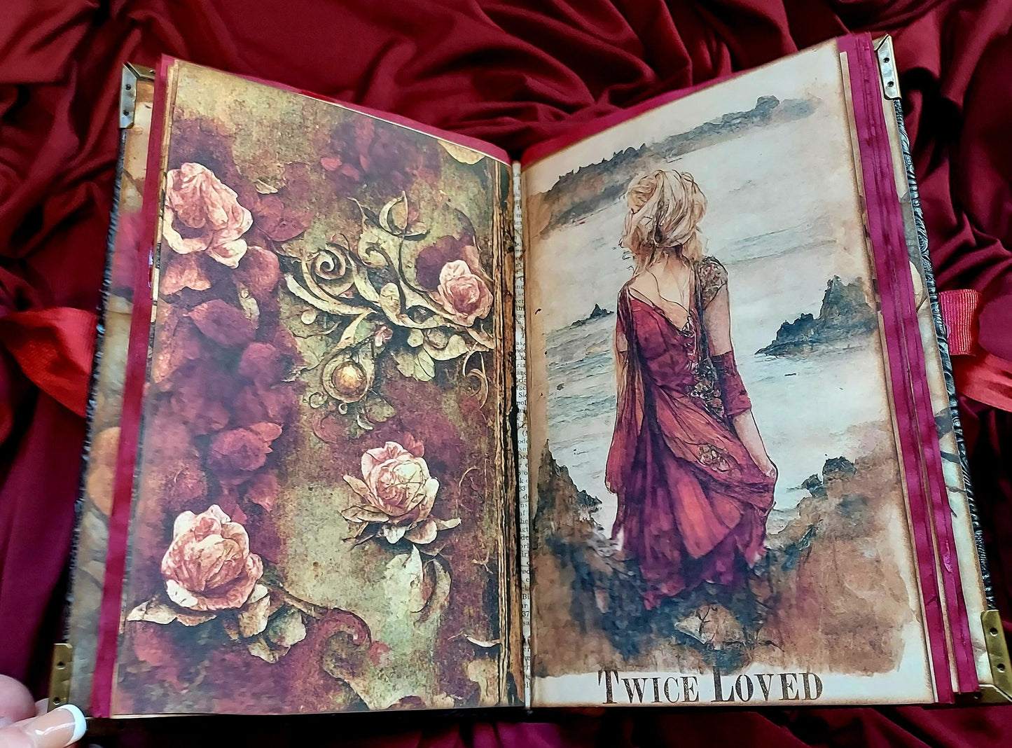Red Rose Shabby Chic Junk Journal