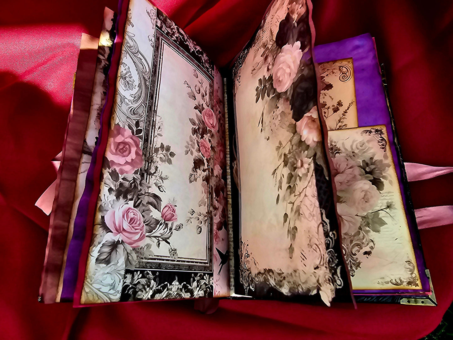 Pink Gothic Lady Junk Journal – Handmade Vintage Gothic Notebook, Dark Romantic Ephemera Scrapbook, Victorian Junk Journal, Witchy Gift