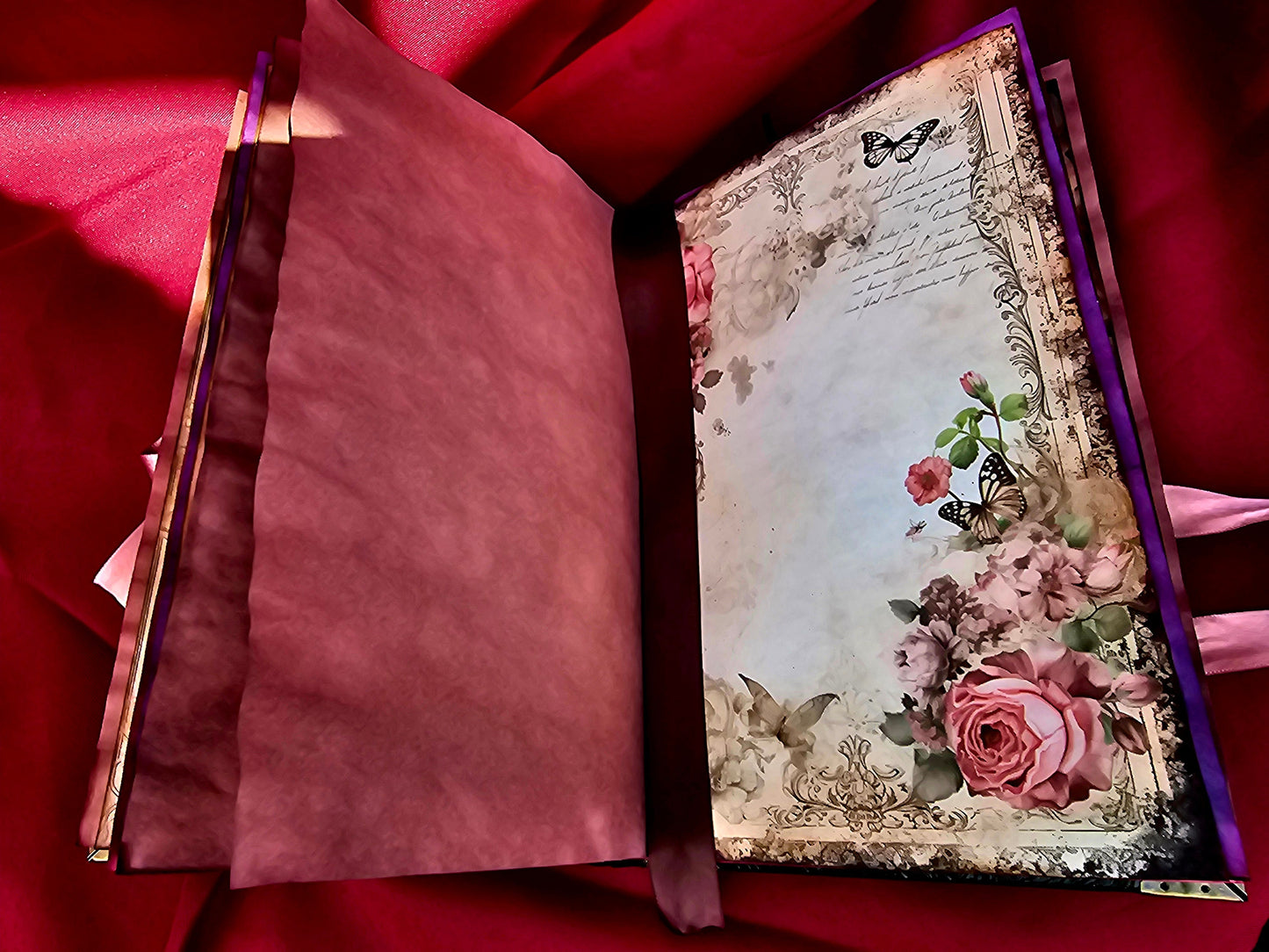 Pink Gothic Lady Junk Journal – Handmade Vintage Gothic Notebook, Dark Romantic Ephemera Scrapbook, Victorian Junk Journal, Witchy Gift