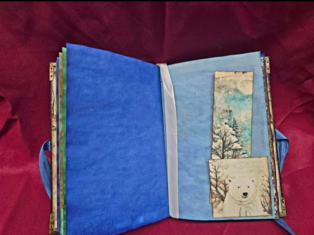 Winter Mood Junk Journal – Handmade Vintage Winter Notebook, Cozy Seasonal Ephemera Scrapbook, Dark Cottagecore Journal, Rustic Holiday Gift