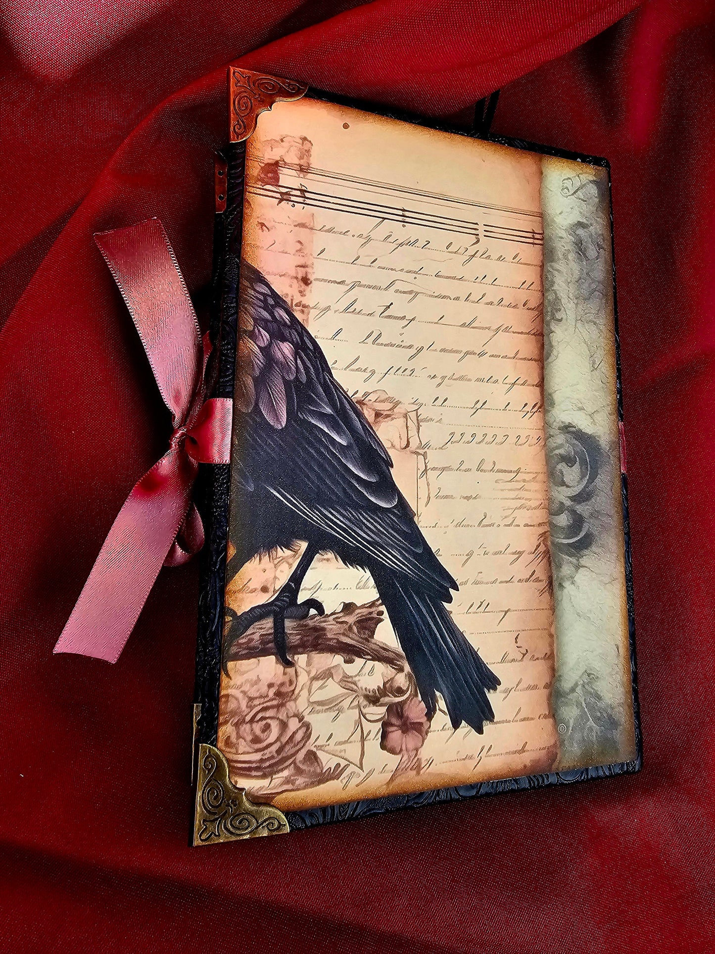 Pink Gothic Lady Junk Journal – Handmade Vintage Gothic Notebook, Dark Romantic Ephemera Scrapbook, Victorian Junk Journal, Witchy Gift