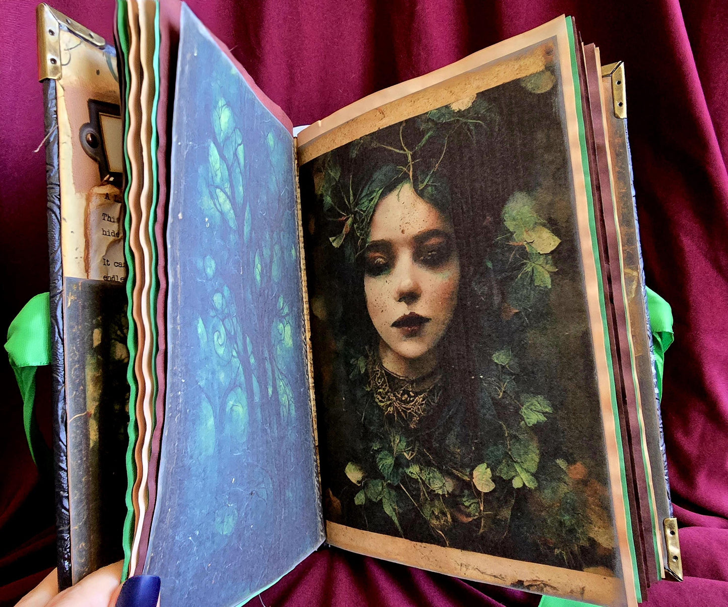 Wicked Forest Junk Journal – Handmade Gothic Woodland Notebook, Dark Fantasy Ephemera Scrapbook, Witchy Grimoire, Enchanted Forest Gift