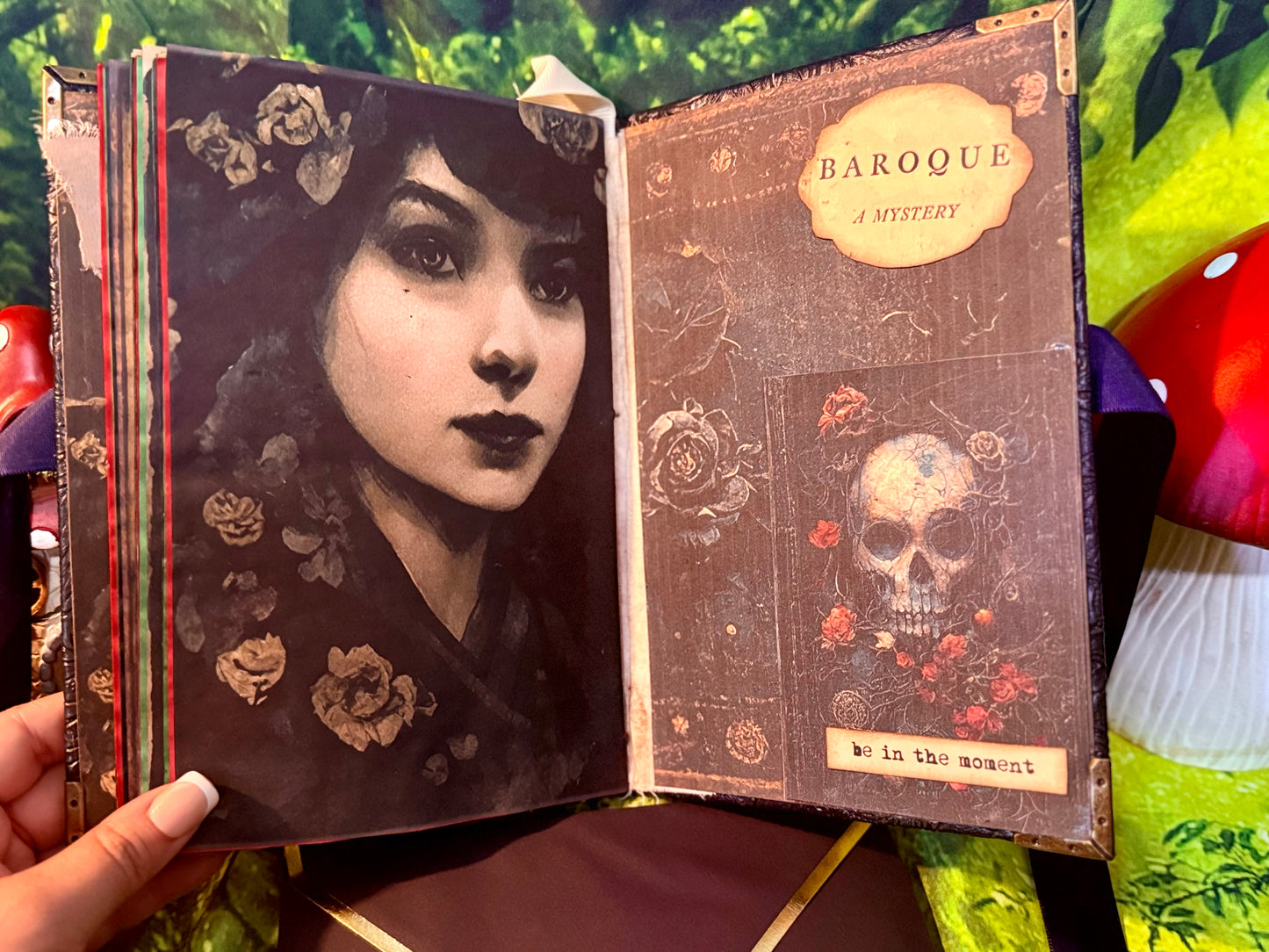 Goth Mystery Junk Journal – Handmade Gothic Vintage Notebook, Dark Romantic Scrapbook, Witchy Grimoire, Antique Ephemera Journal, Unique Gift
