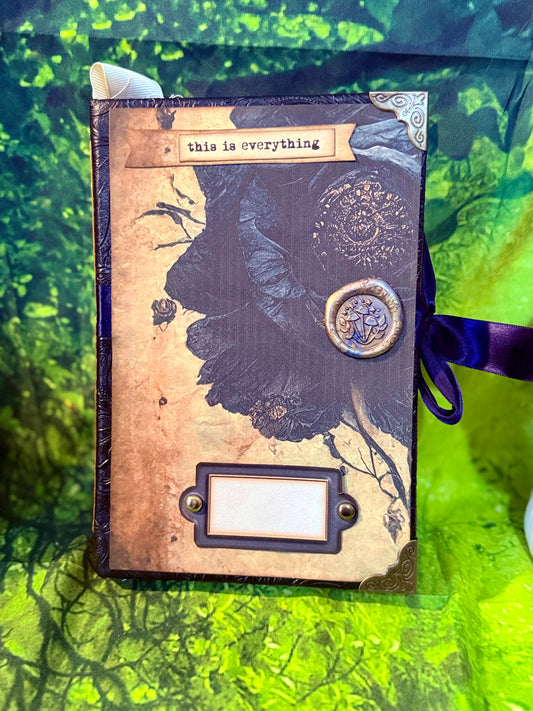 Goth Mystery Junk Journal – Handmade Gothic Vintage Notebook, Dark Romantic Scrapbook, Witchy Grimoire, Antique Ephemera Journal, Unique Gift