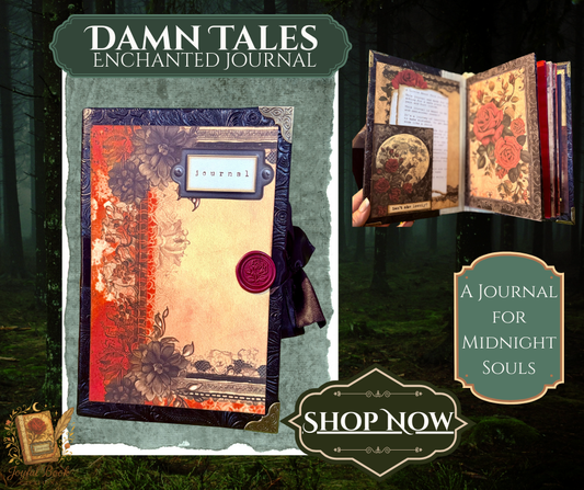Damn Tales Junk Journal – Vampire Gothic Journal, Handmade Dark Aesthetic Notebook, Vintage Horror Ephemera, Witchy Scrapbook, Spooky Gift