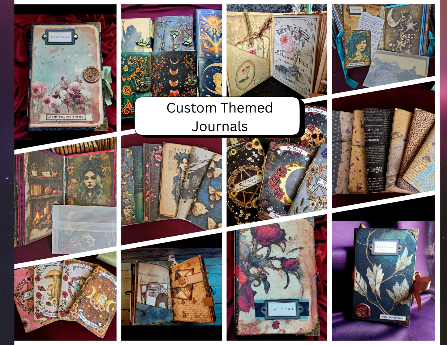 Custom Themed Handmade Journal – A One-of-a-Kind Gift Made Just for You! Give us your idea and we'll make it for you!