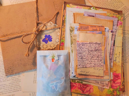 Ephemera Paper & Sticker Bundle | Junk Journal Supplies | 100-200 Random Quality Items for Journaling | Scrapbooking and Bullet Journaling