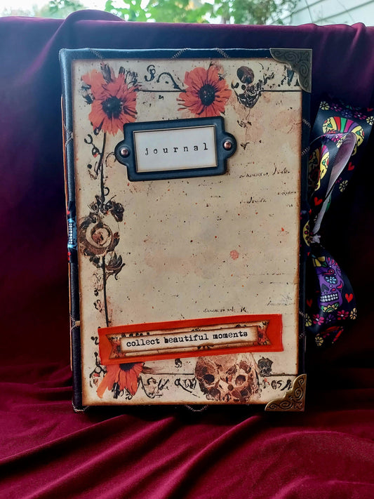 Day of the Dead/ Halloween Themed Junk Journal Includes 100+ Stickers & Ephemera Pieces