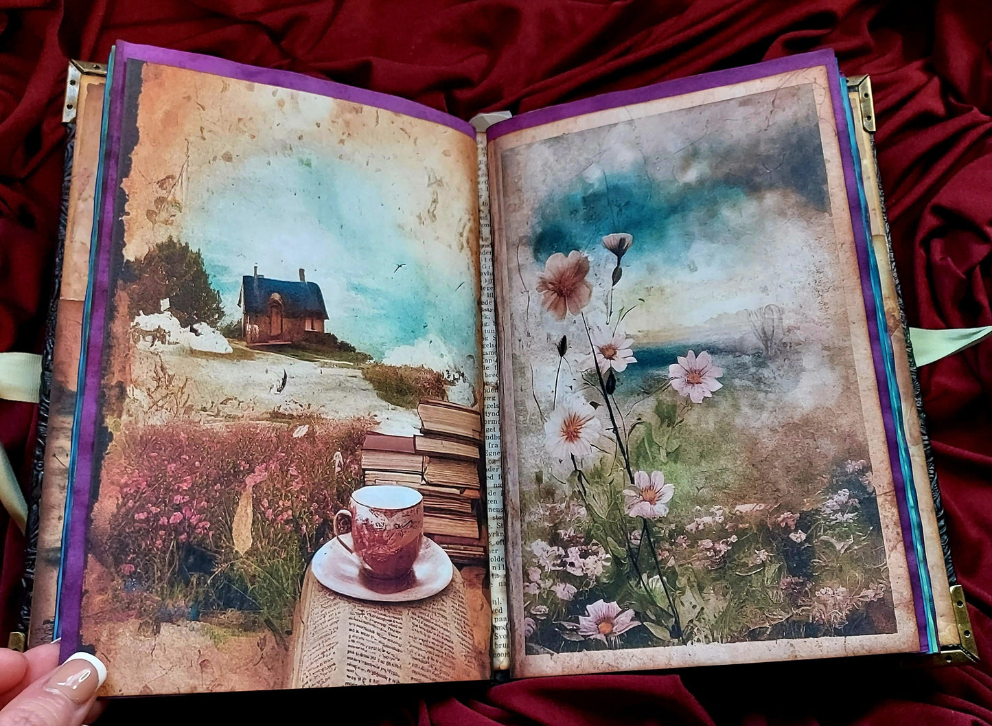 Summer Cabin Junk Journal – Handmade Rustic Cottagecore Notebook, Vintage Camping Ephemera Scrapbook, Nature Journal, Cozy Outdoor Gift