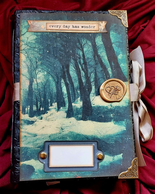 Winter Witch Junk Journal – Handmade Gothic Witchy Notebook, Vintage Winter Ephemera, Spell book Grimoire, Dark Cottage core Scrapbook