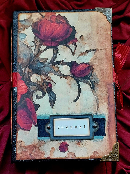 Red Rose Shabby Chic Junk Journal