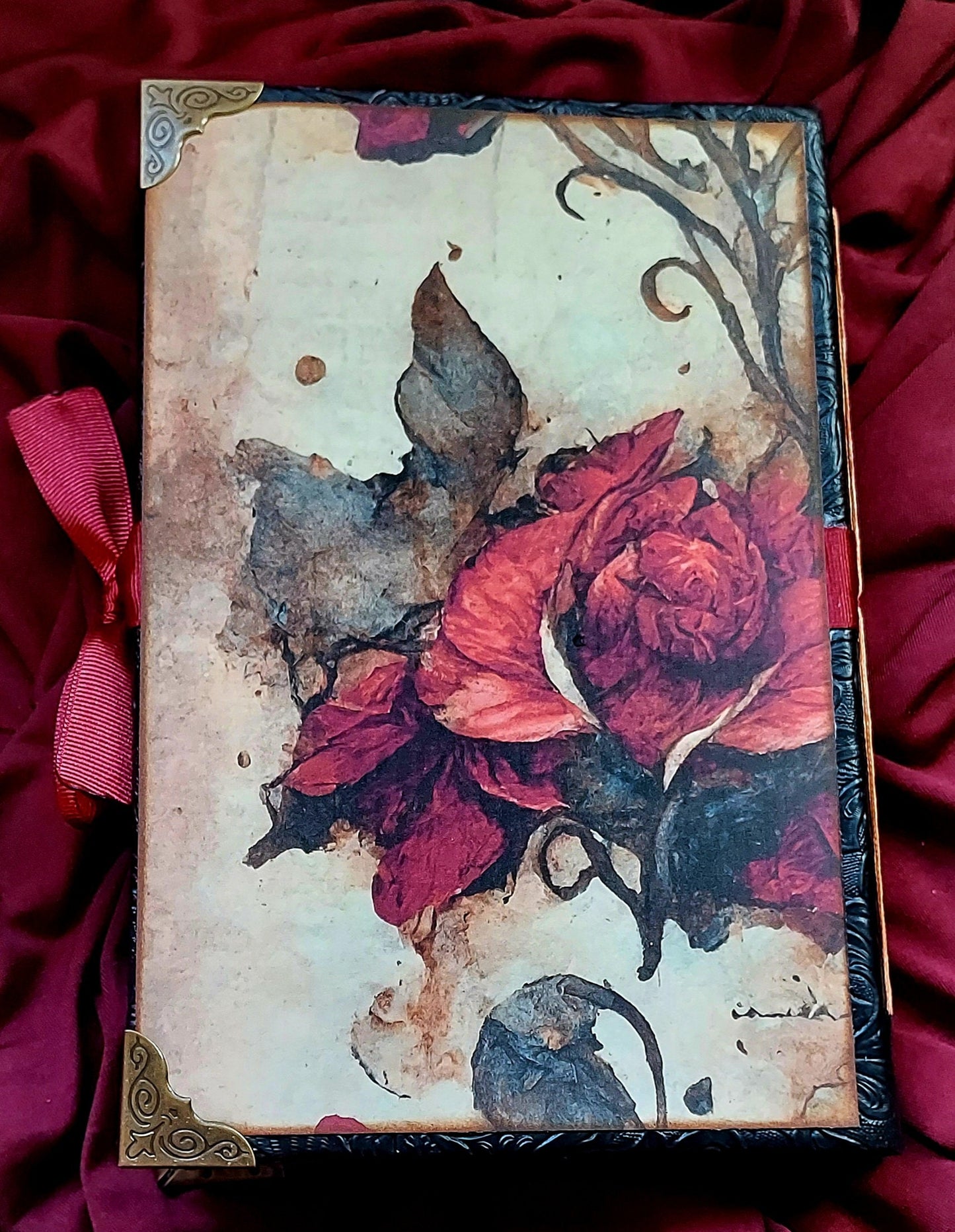Red Rose Shabby Chic Junk Journal