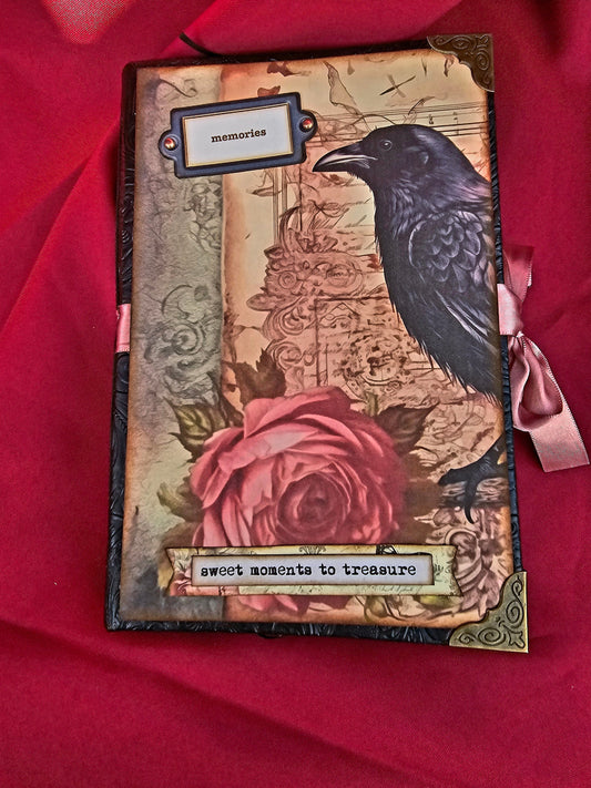 Pink Gothic Lady Junk Journal – Handmade Vintage Gothic Notebook, Dark Romantic Ephemera Scrapbook, Victorian Junk Journal, Witchy Gift