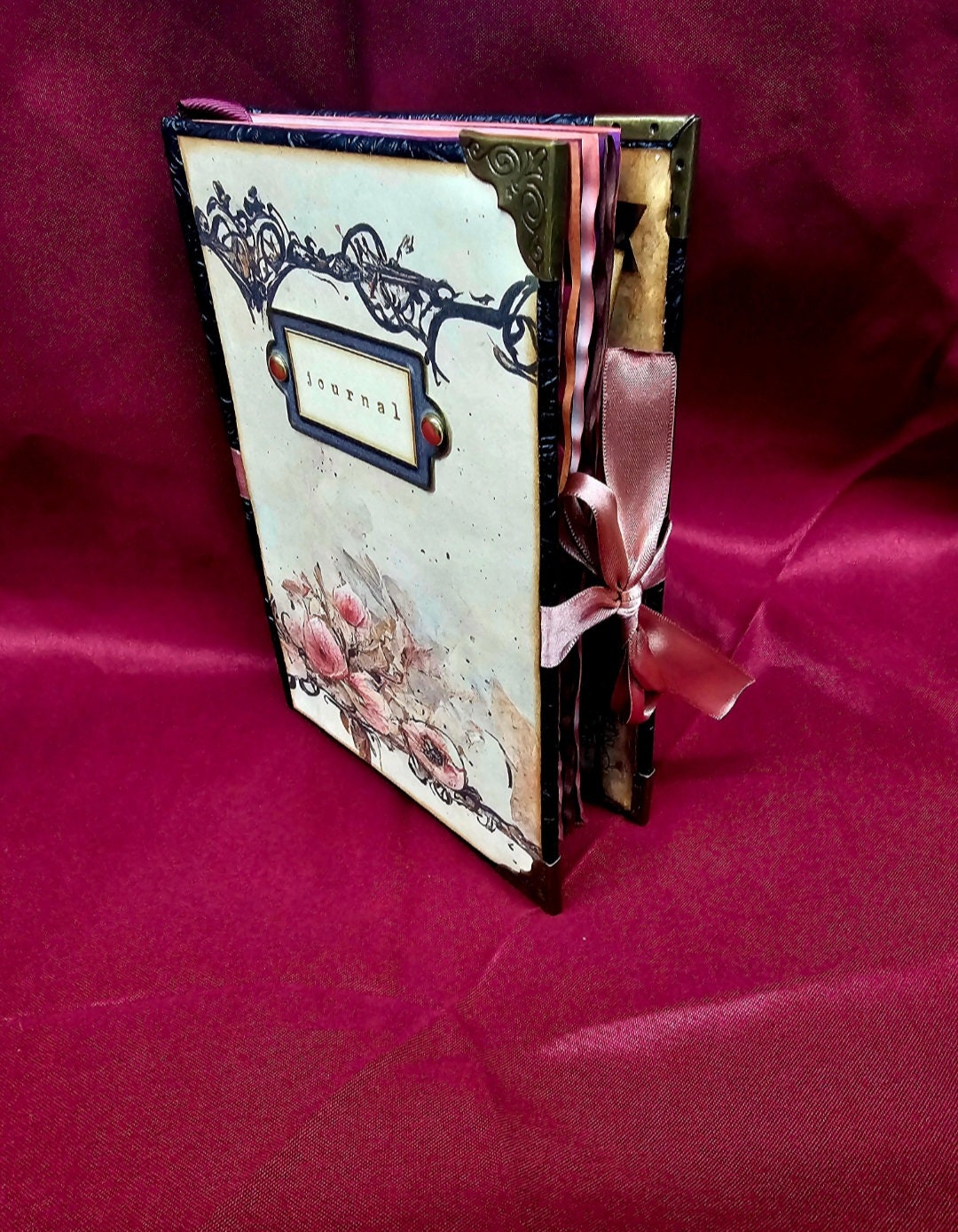 Victorian Goth Junk Journal – Handmade Gothic Vintage Notebook, Dark Romantic Ephemera Scrapbook, Antique Style Grimoire, Witchy Gift