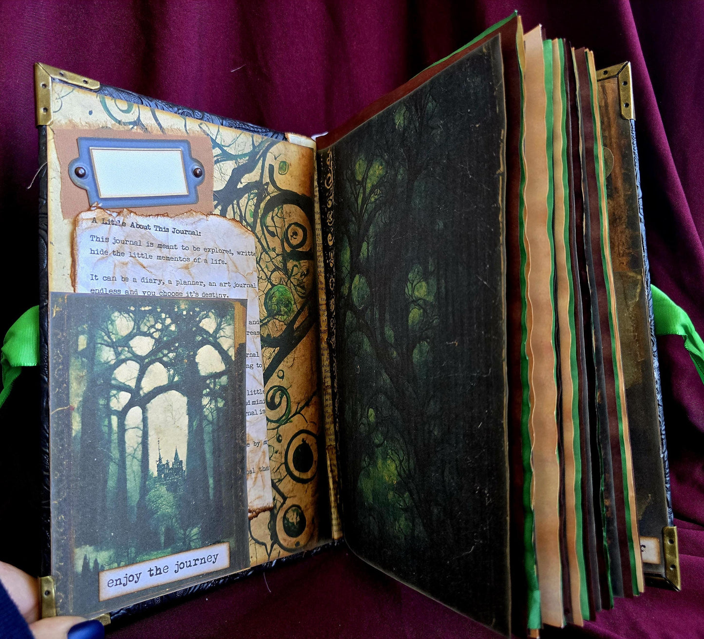 Wicked Forest Junk Journal – Handmade Gothic Woodland Notebook, Dark Fantasy Ephemera Scrapbook, Witchy Grimoire, Enchanted Forest Gift